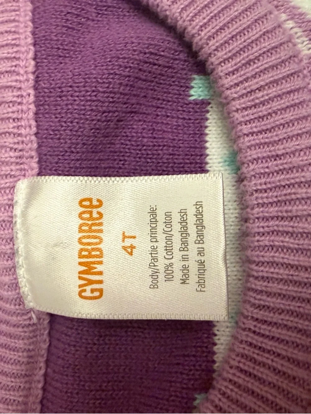 Gymboree 4T cotton dinosaur intarsia fair isle sweater dress EUC